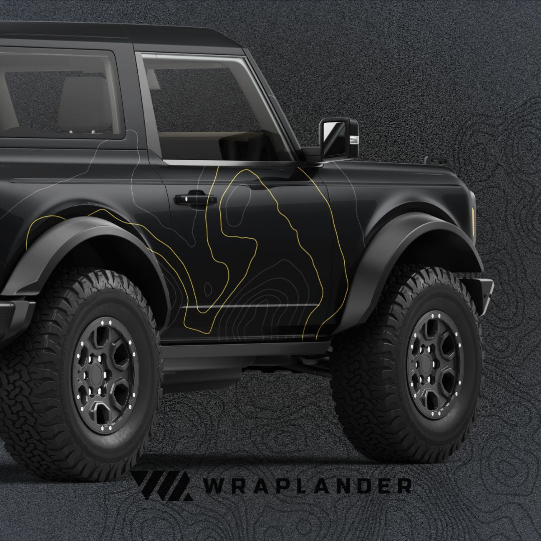 Black Ford Bronco with topography lines with accent kit