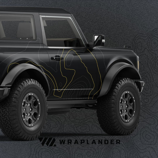 Black Ford Bronco with topography lines with accent kit